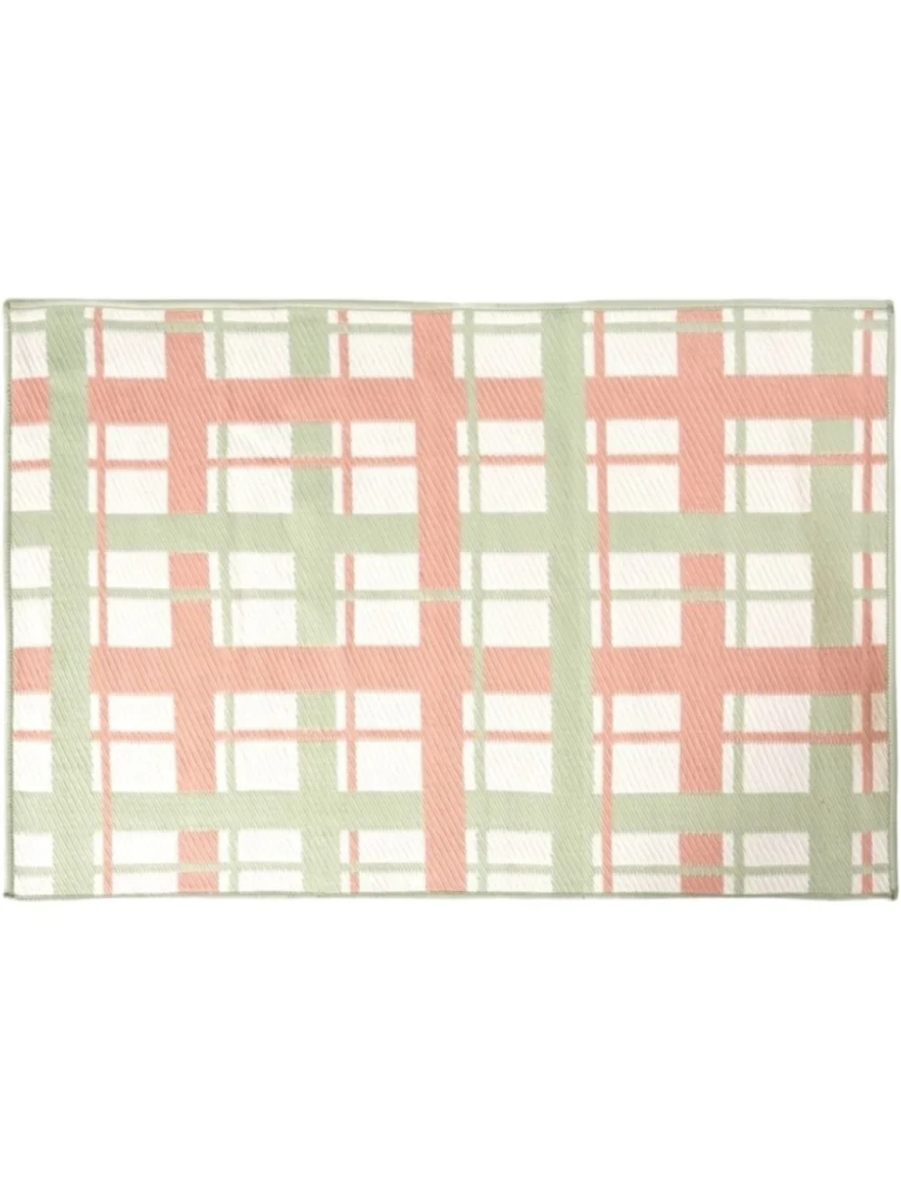 Reversible Rug Accent Welcome Plaid Easter Spring Bunny Rabbit Way To Celebrate